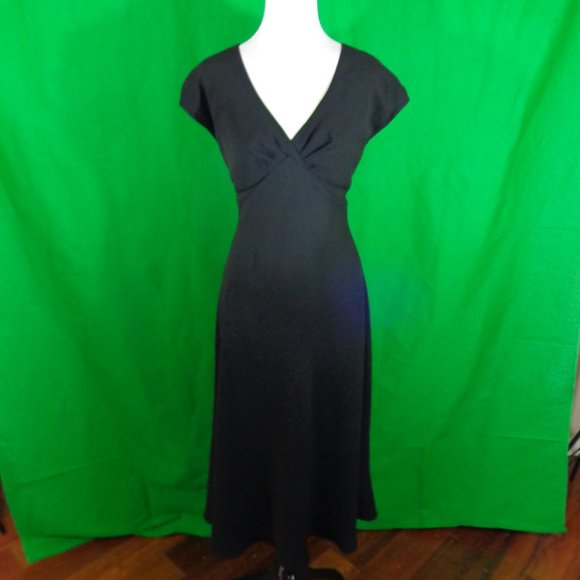 Jones Wear Black Empire Bust Midi Dress Size 14
